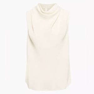Aritzia Babaton white crepe drape blouse